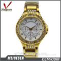 high quality lady's zinc alloy brand wrist watch women gold color